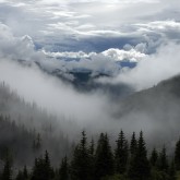 mountain mystery fog forest