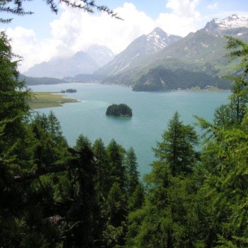 lake, mountains, trees