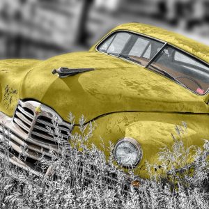 old yellow car