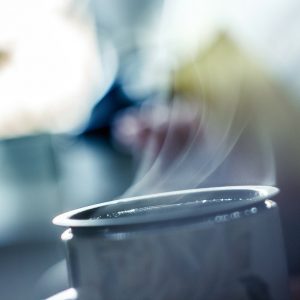 steam from a cup of coffee