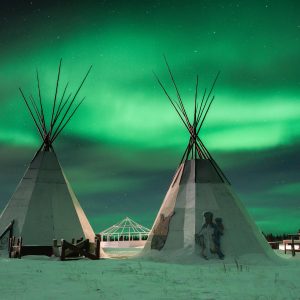 Great Bear Lake green lights tepees