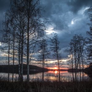 sunset over a lake